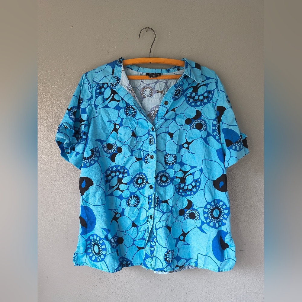 Blue Floral Women's Top